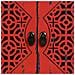 Tavolino In Legno Laccato Rosso Con 1 Cassetto E 2 Porte 48x32x70h Cm - Foto miniatura 8