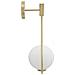 Applique Glamy Drop In Ferro Dorato Con Sfera In Vetro Bianco E Cornice A Goccia - Foto miniatura 3