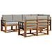 Set di divani da esterno 7 pcs Grigio Naturale e Chiaro - Foto miniatura 1