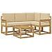 Set di divani da esterno con cuscino 5 pcs Bianco e Beige - Foto miniatura 1