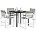 Set da Pranzo per Giardino 5 pcs Bianco e Grigio Chiaro - Foto miniatura 3