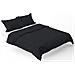 Set di biancheria da letto in microfibra 150x200 - Nero - Morbidezza vellutata - Design elegante - Foto miniatura 4