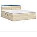 Letto con contenitore LED e materasso Crema 180 x 200 cm - Foto miniatura 9