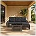 Set Divano da Giardino 5 pz Grigio e Grigio Scuro polyrattan - Foto miniatura 8