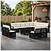 Set Divano da Giardino 13 pz Nero e Bianco Crema polyrattan - Foto miniatura 7