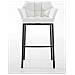 Sgabello Alto Bar DAMASO in Similpelle - Sedia Sgabello con Braccioli e Schienale Imbottiti e Poggiapiedi l Sgabello Fisso Bar Cucina Pub in Acciaio - H 83 cm Bianco Nero - Foto miniatura 2