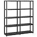 Scaffale A 5 Ripiani Nero 142x38x170 Cm In Plastica - Foto miniatura 1