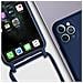 Cover Semirigida Per Iphone 11 Pro Cordino Nylon Intrecciato 80 Cm Blu - Foto miniatura 5