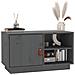 Mobile Porta Tv Grigio 70x34x40 Cm In Legno Massello Di Pino - Foto miniatura 5