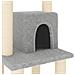 Albero Per Gatti Con Tiragraffi In Sisal Grigio Chiaro 105 Cm - Foto miniatura 6