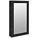 Armadio Portagioie A Specchio Con Luci Led A Parete Nero - Foto miniatura 2
