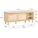 Panca Scarpiera Da Ingresso Con 2 Porte Scorrevoli Naturale 120x35.2x49cm Fsr163-n - Foto miniatura 2