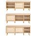 Panca Scarpiera Da Ingresso Con 2 Porte Scorrevoli Naturale 120x35.2x49cm Fsr163-n - Foto miniatura 3