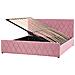 Letto In Velluto Rosa Con Contenitore 180 X 200 Cm Rochefort - Foto miniatura 5
