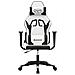 Sedia Da Gaming Bianco E Nero In Similpelle - Foto miniatura 3