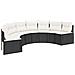 Divano Giardino Tavolo e Cuscini Semicircolare Nero Polyrattan - Foto miniatura 4