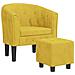 Poltrona Cabriolet con Poggiapiedi Giallo in Velluto - Foto miniatura 1