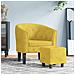Poltrona Cabriolet con Poggiapiedi Giallo in Velluto - Foto miniatura 2