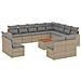 Set Divano da Giardino 13 pz con Cuscini Beige Misto Polyrattan - Foto miniatura 1