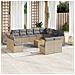 Set Divano da Giardino 13 pz con Cuscini Beige Misto Polyrattan - Foto miniatura 2