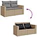 Set Divano da Giardino 13 pz con Cuscini Beige Misto Polyrattan - Foto miniatura 3