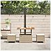 Set da pranzo da giardino in 3 pezzi con cuscini beige in rattan sintetico e acacia - Foto miniatura 4