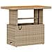 Set da pranzo da giardino in 3 pezzi con cuscini beige in rattan sintetico e acacia - Foto miniatura 5