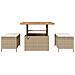 Set da pranzo da giardino in 3 pezzi con cuscini beige in rattan sintetico e acacia - Foto miniatura 7