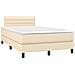 Letto a Molle con Materasso e LED Crema 120x190 cm in Tessuto - Foto miniatura 3