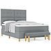 letto a molle vitaXL con materasso e panca grigio chiaro 140x200 cm in tessuto - Foto miniatura 4