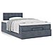 Pouf Letto con Materasso Grigio Scuro 120x190 cm Velluto - Foto miniatura 4