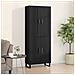 Highboard Rovere Nero 69.5x34x180 cm Legno Ingegnerizzato - Foto miniatura 2