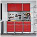 Set di armadietti da lavoro e pannello a punte - 8 pezzi rossi in MDF e metallo - Foto miniatura 4