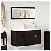 Set di Mobili da Bagno in 2 Pezzi Legno Ingegnerizzato Nero - Foto miniatura 2