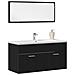 Set di Mobili da Bagno in 2 Pezzi Legno Ingegnerizzato Nero - Foto miniatura 3