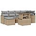 Set Divano da Giardino con cuscino 7 pcs Beige Poly Rattan - Foto miniatura 1