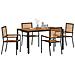 Set da Pranzo per Giardino 5 pcs Nero 150 x 90 x 75 cm - Foto miniatura 3