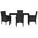 Set da Pranzo per Giardino con cuscino 5 pcs Nero Poly Rattan - Foto miniatura 7