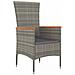 Set da Pranzo per Giardino con cuscino 3 pcs Grigio Poly Rattan - Foto miniatura 6