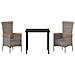 Set da Pranzo per Giardino con cuscino 3 pcs Grigio Poly Rattan - Foto miniatura 7