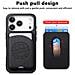 Custodia Nera In Pelle Pu Con Porta Carte Magnetica Compatibile Con Iphone 17 - Foto miniatura 4