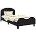 Struttura letto bambini con testata Nero 80 x 200 cm Velluto - Foto miniatura 1