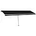 Tenda da Sole Retrattile Manuale con LED 600x350 cm Antracite - Foto miniatura 6