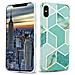 Custodia Compatibile Con Apple Iphone X / Xs In Marmo Verde Chiaro Verde Oro No. 3 - Coperchio Protettivo In Silicone Tpu Con Motivo A Mosaico - Foto miniatura 1