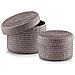 Accessori Rotondi Cestini, Bigiotteria - 2 Pezzi Inclusi, Colore Naturale, - Foto miniatura 1