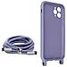 Cover Semirigida Per Iphone 11 Pro Cordino Nylon 80 Cm Viola Chiaro - Foto miniatura 5