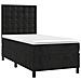 Letto A Molle Con Materasso E Led Nero 100x200 Cm In Velluto - Foto miniatura 6