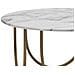 Gwyneth Tavolino In Mdf Bianco Marmo E Struttura In Metallo Ottone - Foto miniatura 3