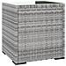 Tavolino Grigio 40x37x40,5 Cm Polyrattan E Vetro Temperato - Foto miniatura 2