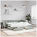 Divano Letto Estraibile Cassetti Grigio Chiaro 80x200cm Velluto - Foto miniatura 1
